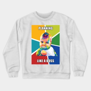 Kids Meme Like a Boss Pop Art Crewneck Sweatshirt